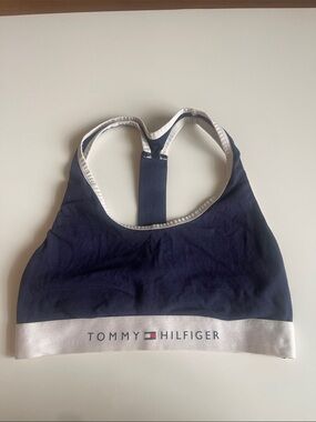 Tommy Hilfiger Navy & White Racerback Sports Bralette